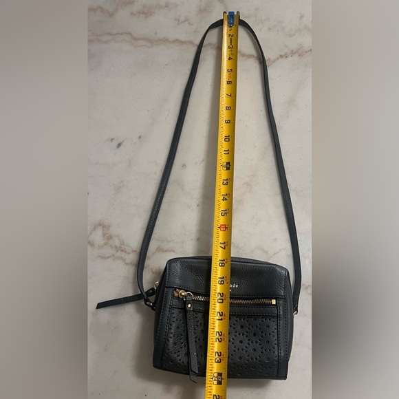 Kate Spade Black Perforated Leather Mini Crossbody Bag - Picture 7 of 8